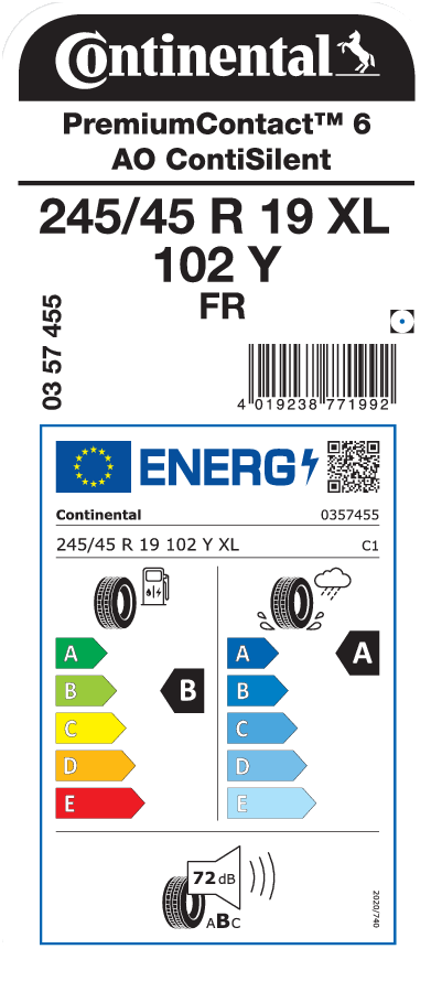 Pneumatika Continental PremiumContact 6 245/45 R19 102Y XL AO CS Continental PremiumContact 6 245/45 R19 102Y XL AO CS