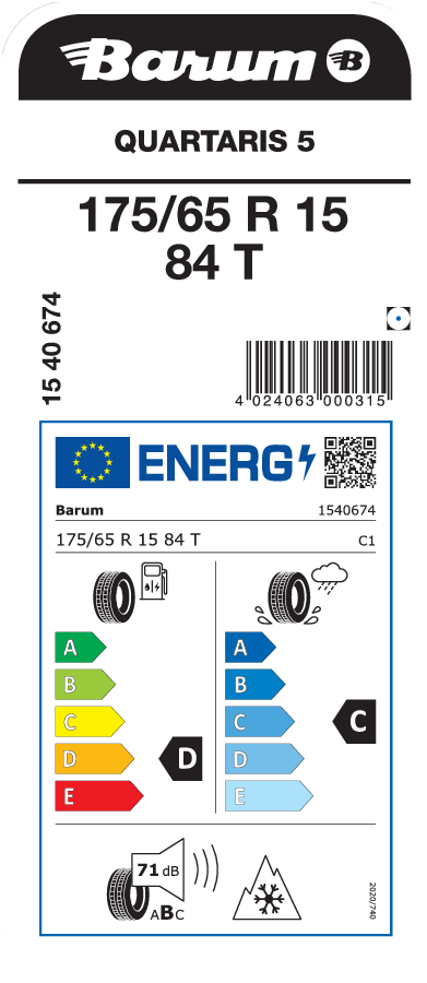 Pneumatika Barum Quartaris 5 175/65 R15 84T Barum Quartaris 5 175/65 R15 84T
