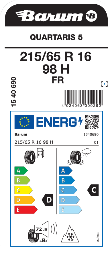 Pneumatika Barum Quartaris 5 215/65 R16 98H Barum Quartaris 5 215/65 R16 98H