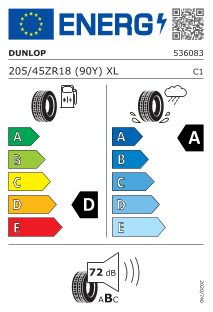 Dunlop SP Sport MAXX RT 2 205/45 ZR18 90Y XL